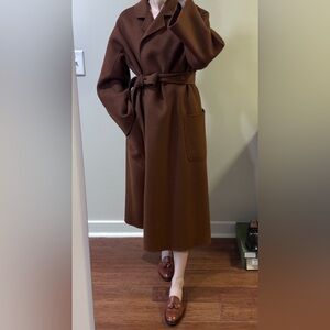 Chocolate brown 100% wool coat size medium